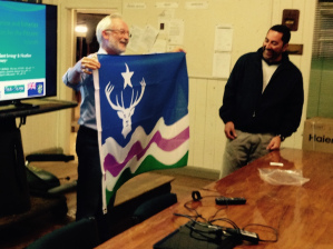 Exmoor Flag presented to Pitcairn Island's mayor Shawn Christian